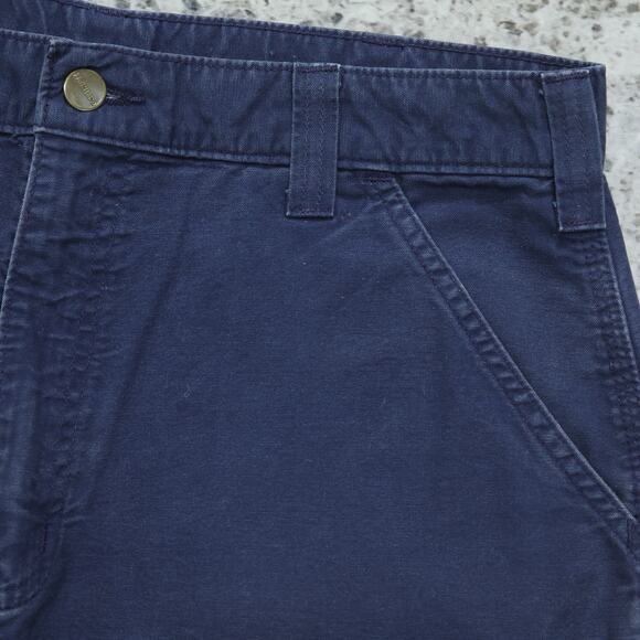 Vintage Y2K Carhartt B144 NVY Navy Faded Blue Carpenter Shorts 33x9.5 - Picture 11 of 14